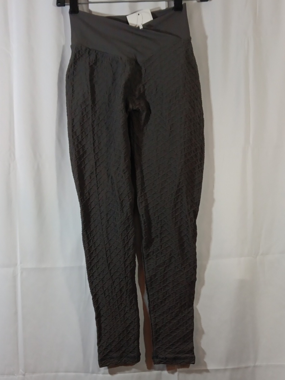 NWT Boom Booty Womens Medium Dark Gray Honeycomb Leggings Workout Gym Yoga